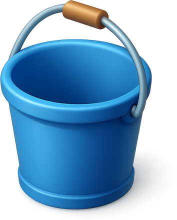 Glossy 3D water bucket