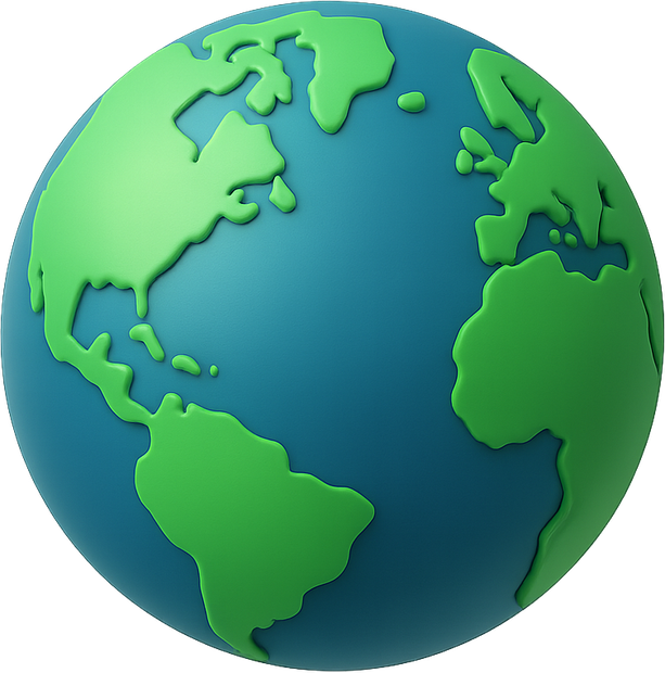Glossy 3D globe